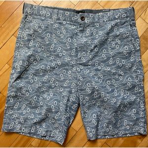 J. Crew blue sea swirl cotton shorts with pockets. Size 34